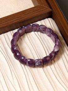 Betykuku 1 pieza Pulsera elástica con cuentas irregulares y coloridas de estilo bohemio, regalo para mujeres y niñas, adecuado para la playa, vacaciones, uso casual y fiestas