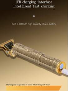 Kemei KM-T9 Hair Clippers For Men,Cordless Electric Hair Trimmer And Beard Shaver,T Blade Zero Gapped Edgers Clipper Hair Cutting Kit,Rechargeable,Gift For Father&Gift For Men,Type C-USB