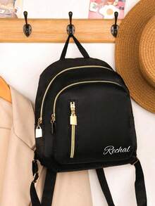 Customized, Can Be Printed With Personalized Name Or Holiday Greetings. Mini Stylish, Versatile, Casual And Cute Nylon Zipper Backpack. Lightweight Coin Purse, Perfect For Teenagers' Daily Use, Going Out, Travel And Shopping. Suitable For Christmas, Thanksgiving, Back To School Season - Multicolor - View 5