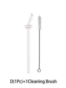 1 件/1 套可重复使用玻璃吸管，带有棕榈树/游泳圈/遮阳伞/太阳镜形状，夏季主题弯曲饮用吸管，适用于冷饮、奶茶、咖啡、果汁、冰沙、厨房、餐厅、鸡尾酒会、返校、送给女朋友/男朋友、父母、朋友的礼物、节日用品、万圣节、感恩节、圣诞节 - 風格1 - 查看 10