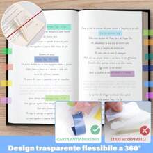 10pcs/2000 Sheets Muted Color Index Tabs, Student Reading Marker Stickers, Bible Reading Note Labels, Colorful Translucent Sticky Notes,School Supplies,Back To School