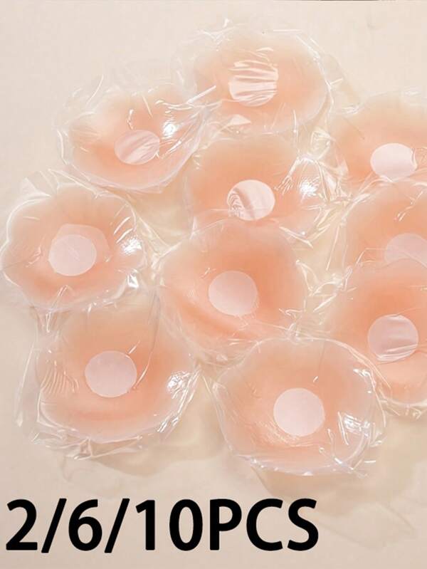 2/6/10 Pack 6.5cm Reinforced Cover Silicone Nipple Patches Seamless Invisible Anti-Bump Wedding_Yoga_Swimsuit Use, Thick Reusable Self-Adhesive Anti-Sweat Nude Patches