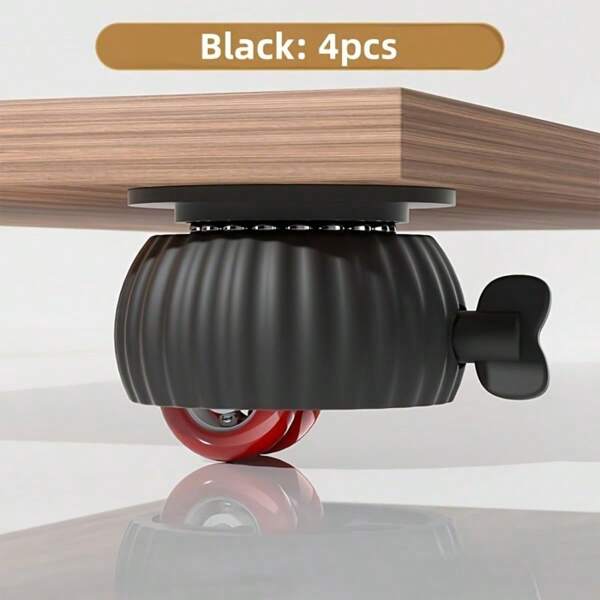 4 ruedas giratorias de metal con bloqueo - Autoadhesivas, con rotación de 360 grados, solución fácil para mover muebles en el hogar y la oficina, ruedas con bloqueo