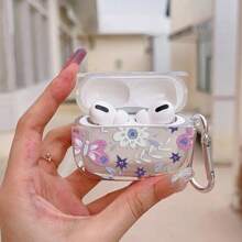 Transparente Kirschblüten Hülle für Airpod Pro, süßes Kirschenmuster 3 Ohrhörer Etui, Blumen Aufhänge-Kette Pro 2 Schutzhülle