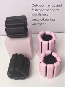 2 件腕部和脚踝重量套装，硅胶防水可调强度运动健身器材，可穿戴腕部脚踝重量带，2 件硅胶加重手环适用于跑步、健身、瑜伽、游泳 - 防水、舒适 - 黑色和橙色可调节腕部和脚踝重量