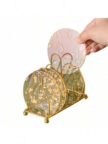 4 件/8 件全新设计隔热餐垫，简约亚克力金/银箔碗垫，厨房餐桌杯垫，隔热，装饰，花瓶，适用于户外、派对、生日、婚礼、礼物 - 彩色 - 查看 3