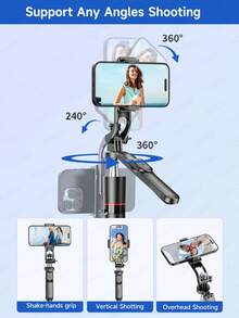 TOKQI 67"/170cm Alloy Bluetooth Selfie Stick Tripod With Stable Handle - 360° Rotatable Phone Holder, Wireless Remote And Detachable Stand, Compatible With /Camera/Smartphone - 3-In-1 Foldable (Handheld/Desktop/Tripod), Suitable For Vlog, Travel And Stabilized Video, Compatible With IOS And Android Phones, Ideal For Summer Vacation, Travel, Fill Light, Outdoor Activities And Live Streaming. - Multicolor - View 8
