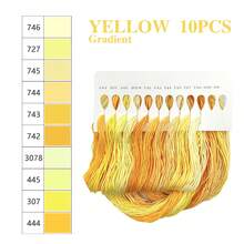 100 件渐变绣花线套装，10 种颜色 | 6 层工艺线 | 每股 47.2 英寸 | 适用于十字绣、缝纫、DIY | 高品质刺绣用品