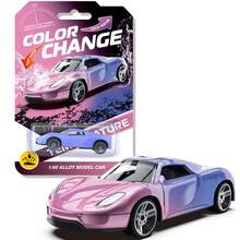 Nuevo coche de carreras de inercia que cambia de color, modelo de coche de aleación 1:60 con termocromía, juguete de coche de carreras interactivo que cambia de color por inercia, modelo de automóvil, modelo de coche de carreras, decoración de escritorio de oficina/hogar, modelo de coche deportivo, regalo sorpresa - regalo de cumpleaños - regalo de Navidad - regalo de Pascua - regalo de Año Nuevo - regalo - regalo perfecto - regalo - juguete - Multicolor - Ver 3
