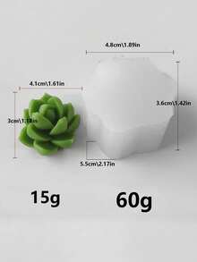 DIY多肉植物硅胶模具，装饰性多肉植物蜡烛模具，可重复使用，多种款式可选 - 白色 - 查看 12