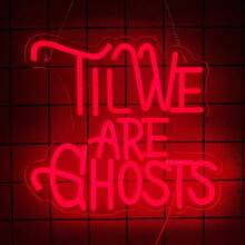 哥特式霓虹灯，你喜欢恐怖电影吗/给我/我会和你一起腐烂/爱你到死/永远不要相信生活/直到我们变成鬼魂/欢迎来到黑暗面霓虹灯，万圣节哥特式红色LED霓虹灯，羔羊恶魔霓虹灯用于墙面装饰