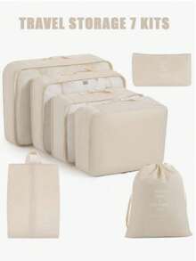 9-1 件大容量旅行收纳袋，防水便携式收纳袋，适用于衣服、裤子、鞋子、袜子、行李箱收纳，波西米亚风 - 彩色 - 查看 31