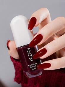 طلاء أظافر جديد لعام 2026 بلون الخاكي والأحلام الكونية، 1 زجاجة/10مل، بدون خبز، جفاف سريع، قابل للتقشير، طويل الأمد، خالي من الروائح، طلاء أظافر مائي - مناسب للنساء والفتيات - طلاء أظافر جديد للخريف/الشتاء، مناسب للخريف/الشتاء، أفضل خيار هدية للأظافر - عنابي اللون - مشاهدة 10