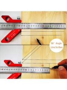 1 Pc Aluminum Alloy Steel Ruler Positioning Block 45/60/90 Degree Angle Scriber, Line Marking Gauge Woodworking Square Scriber, Right Angle Ruler, Height Ruler, Woodworking Measuring Tool, Woodworking Scriber For Ruler Locator Woodworking Woodworking Marking Measuring Tools