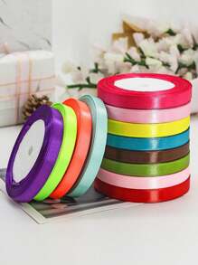 1pc 1cm Satin Ribbon, Multi-Color Silk Ribbon, Flower Craft Ribbon Bow Hair Clip Birthday Gift DIY, Wavy Ribbon For Various Festivals, Parties, Birthdays, Cake Decorations, Gifts, Weddings, Floral Arrangements, Romantic Decorations