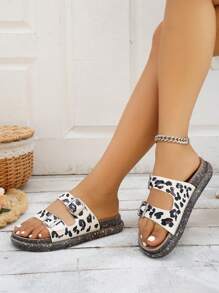 1 Pair Teens/Youth Unisex Double Buckle Flat Open Toe Casual Outdoor Beach Sandals, Summer