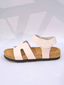 صنادل أطفال من سن 6-15 سنة، صنادل كاجوال خفيفة الوزن غير قابلة للانزلاق مفتوحة الأصابع بنعل ناعم وألوان سادة، مناسبة للاستخدام اليومي والشاطئ والصيف