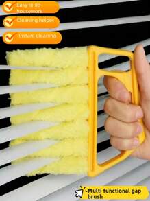 1 pieza Cepillo de plástico para limpiar persianas, apto para limpiar cortinas, persianas, rejillas de aire acondicionado, cocinas. Es un cepillo multifuncional para ranuras que se puede lavar y reutilizar.