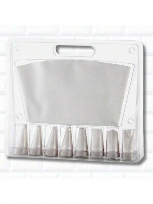 Kit Maleta 8 Bicos Inox Confeitaria Pitanga 1M Saco Silicone