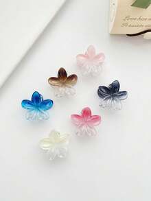 6 pièces Pinces à cheveux à fleurs petites en acrylique effet métal pour femmes, simples et élégantes, barrettes polyvalentes pour les franges, convient pour un port quotidien, look mode doux et frais pour les vacances (sans emballage en carton, le carton est uniquement pour la séance photo) Clips à cheveux pour la Saint-Valentin, accessoires capillaires pour femmes, cadeau de la Saint-Valentin, clips à cheveux pour les vacances d'été, voyage, anniversaire - Multicolore - Voir 8