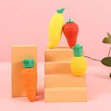 5pcs Fruit-Shaped Erasers Extra-Large Kids' Erasers With Cute Creative Designs Smooth Non-Slip Surface, Odorless Soft Material Student-Specific For Back-To-School Perfect Growth Gift For Children – Ideal For Homework Art Classes - Multicolor - View 7