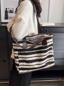 时尚纯色简约休闲大容量手提包女士单肩包，不含配件