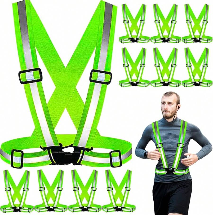 PeerBasics Safety Vests 10 Pack - Yellow Reflective High Visibility, Hi ...