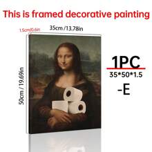 Art Decor Modern Mona Lisa Canvas Print, Fashion Theme Retro Portrait Wall Art, Frameless Ink Artwork, Indoor Hanging Decor Poster For Living Room, Bedroom, Home Office - Basquiat-Inspired Watercolor Design Gifts Birthday Graduation