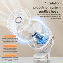 360° Rotating Quiet Fan With Night Light, USB Rechargeable Portable Mini Desk Fan For Student Dorm, Office, Outdoor, 300mAh - Multicolor - View 8