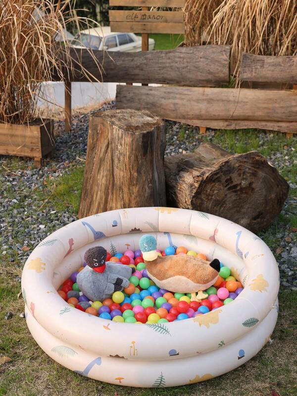 1 Peça Bola Inflável com Estampa de Dinossauro, Piscina de Bolas Portátil e Dobrável, Adequada para Brincadeiras em Família ou no Quintal, Piscina Inflável