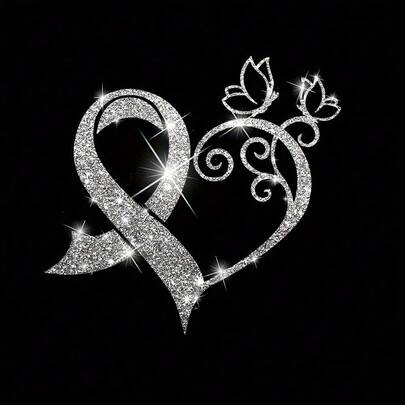 1pc/2pcs/3pcs Heart Butterfly Glitter Iron-On Patches - Heat Transfer Sticker, Washable, Mixed Colors, Ideal For DIY Fashion On T-Shirts, Backpacks, Pillows, Handbags, Pants - Great For Valentine's Day, Easter, Football Game, Butterfly Decor