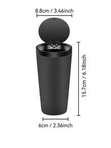 1个带盖防漏车载垃圾桶 - 按压式开启，银灰色/黑色，必备车载垃圾收纳用品，紧凑型车载储物盒，清洁整理车内空间的必备收纳工具 - 完美的车载配件！女士旅行和宿舍收纳必备 - 彩色 - 查看 11