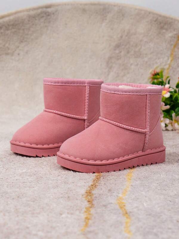 Children's Short Snow Boots, Warm Long Plush Girls Boots, Comfortable Fashion Snow Boots For Outdoor, Durable & Breathable Boys Shoes