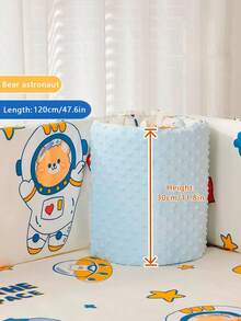 1件装 INS 无缝婴儿床护栏，新生儿安全围栏柔软毛绒垫防撞防摔婴儿床安全护栏 - 彩色 - 查看 19