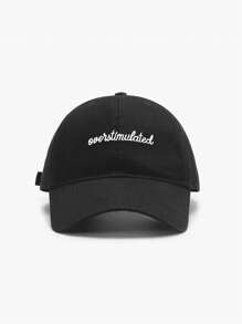 1 Male And Female Identical Printed Letter "OUEYTIMULATED" Baseball Cap, Baseball Cap, Curved Brim Cap, Truck Driver Cap, Fashionable And Versatile Baseball Cap Suitable For Daily Outdoor Leisure Wear