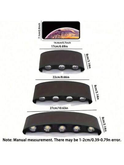 Pcs, Indoor Wand Light, Moderne Wit Verlichting Bedroom Bedside Lamp, Corridor ative Lights, Stairs, Living Room, Garage, Background view 3