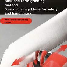 1pc Rapid Kitchen Knife Sharpener, 4/3 Gear Grinding System, Fast & Efficient Grinding, Maintenance, Sharpening & Polishing Tool, Non-Slip Handle, Easy To Use, Black & Red Surface Treatment, Suitable For Steel & Ceramic Knives, Knife Sharpener, Kitchen Accessories, Tools, Knives, Kitchen Supplies, Kitchen Cutlery, Knife Sets, Pencil Sharpener, Folding Knife, Knife Sharpener, Valentine's Day, Valentine's Day Decor - Multicolor - View 8