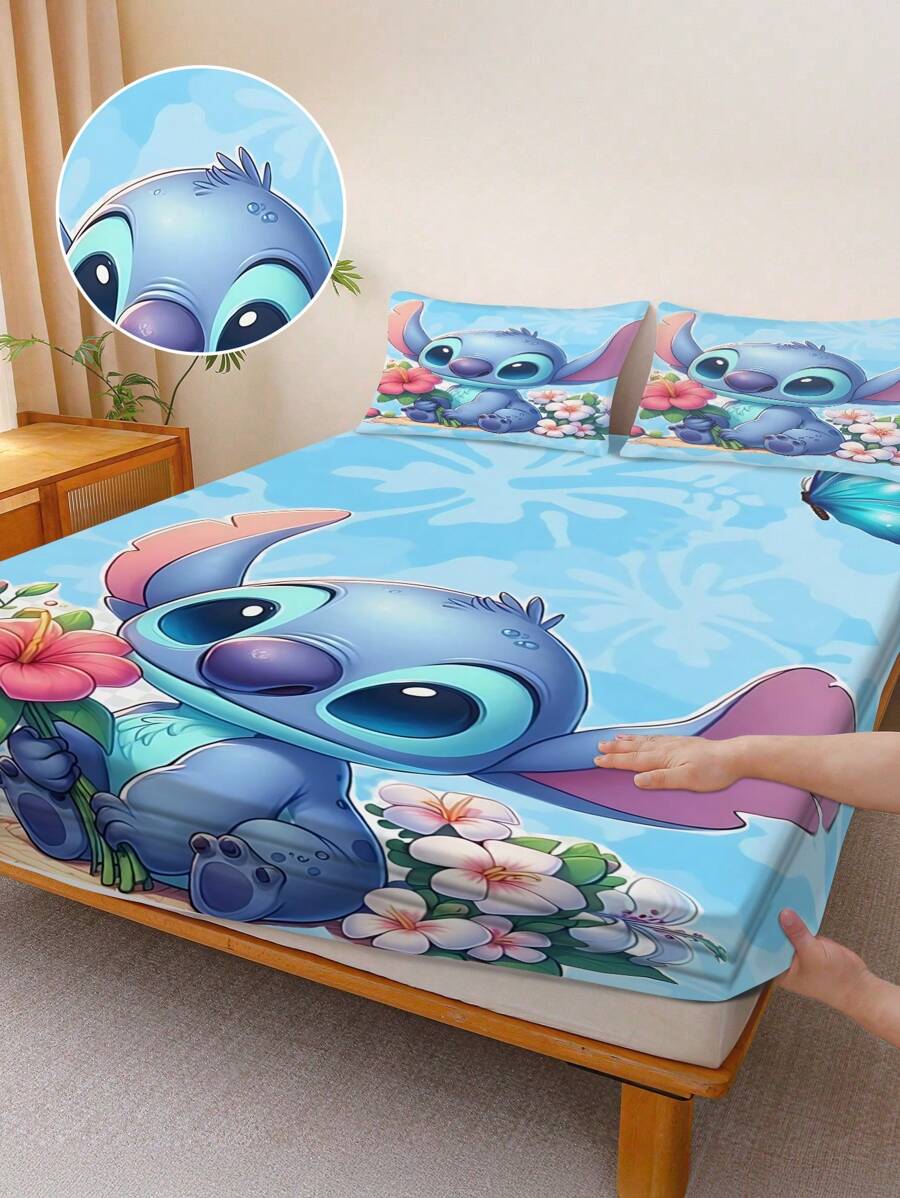 Disney Juego de 3 mantas con estampado de tótem de lobo (1 funda nórdica de plumón + 2 fundas de almohada, sin relleno). Juego de cama estampado, suave y cómodo, ideal para dormitorio y habitación de invitados.