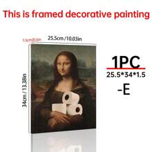 Art Decor Modern Mona Lisa Canvas Print, Fashion Theme Retro Portrait Wall Art, Frameless Ink Artwork, Indoor Hanging Decor Poster For Living Room, Bedroom, Home Office - Basquiat-Inspired Watercolor Design Gifts Birthday Graduation