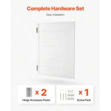 Saloon Doors, 32"W X 42" H Single Swinging Cafe Interior Doors, Square Design Premium Pine Wood, With Hinges & Hardware Kit, Easy To Install, For Hallway Kitchen Bar Pub Entrance, White - Single 32"W X 42"H Square - View 6