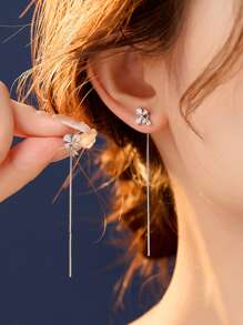 Nooxian 1 par de elegantes pendientes de cobre con diseño de mariposa y gota de agua, de estilo minimalista y versátil para mujer