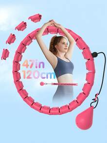JLoibao 47 英寸/120 厘米成人减肥运动呼啦圈，适合女性和初学者，配有 24 个可拆卸链环和一个 DIY 空心球。