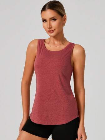 Camiseta de tirantes de mujer para hacer deporte, de ajuste holgado para fitness, entrenamiento, yoga y sin mangas