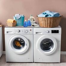 Washer And Dryer Covers For The Top, 55 X 27.5(Upgrade Size) Nonslip Washer Dryer Top Protector Mat, DustProof Washer Dryer Cover Top, Washing Machine Cover For Home Kitchen Laundry Room, Grey - 灰色-27''x27'' - 查看 5