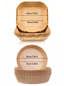 50/100 包空气炸锅烘焙纸，16 厘米烘焙纸衬垫，适用于 3-4.5 升无油炸锅的空气炸锅配件 | 不粘羊皮纸，用于烘焙、烤制和微波炉