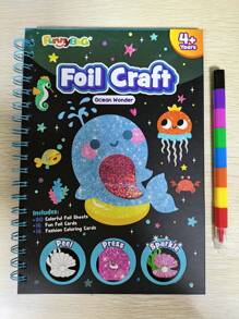 1 Set di quaderni per disegno e pittura con foglio di lamina dorata, materiale per viaggi, regalo per bambini
