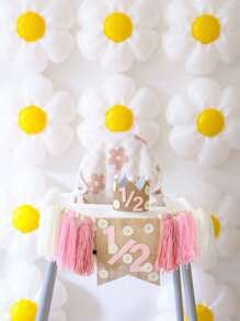 22pcs White Daisy Balloon Set, Sunflower Shaped Aluminum Foil Balloon, Suitable For Garden Theme Parties, Birthday Parties, Classroom Decoration, Cute Daisy Balloon Decoration, Autumn Flower Balloon