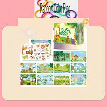 我的第一本忙碌书籍蒙特梭利粘贴安静书儿童活动忙碌字母匹配拼图玩具儿童礼物 - 彩色 - 查看 8