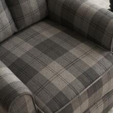 Retro Grey Recliner Chair Push Back Reclining Sofa For Living Room Bedroom, Tartan Grey - Tartan - View 7