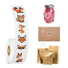 500pcs Fox Animal Stickers Roll Vinyl Stickers Scrapbook, Journaling, Laptop, Bumper, Skateboard, Water Bottles, Computer, Phone, Cartoon Anime - Multicolor - View 4